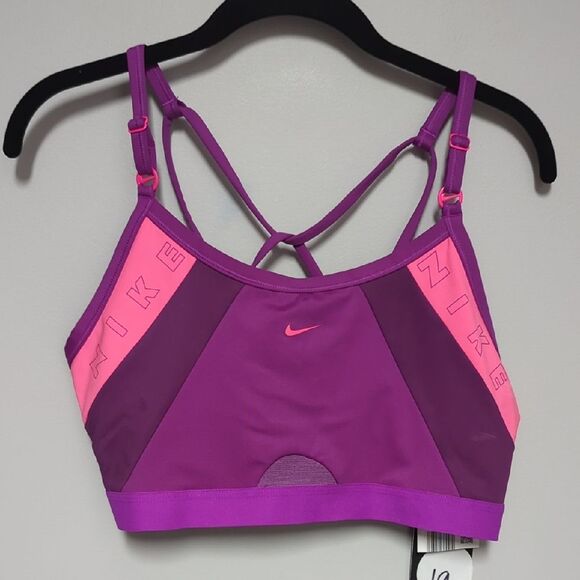 Nike Women's Vibrant Purple and Pink Sports Bra - Picture 1 of 6